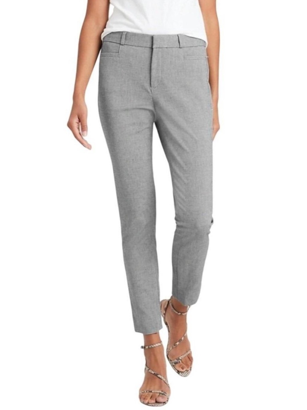 Banana Republic | Women’s Light Grey Heather Sloan Fit Flat Front Ankle Pant 6P
